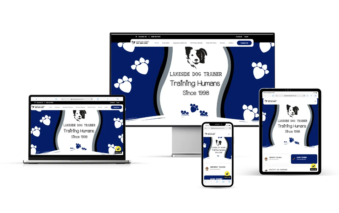 computer screen in all formats with the same landing page